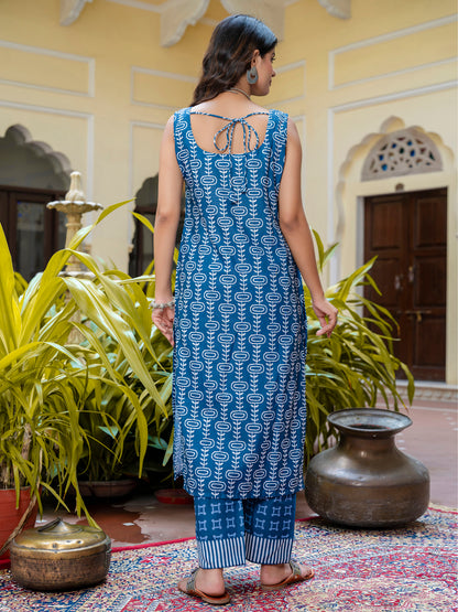 Dhiyona VV Women Cotton Blend Kurta Pant Dupatta Set