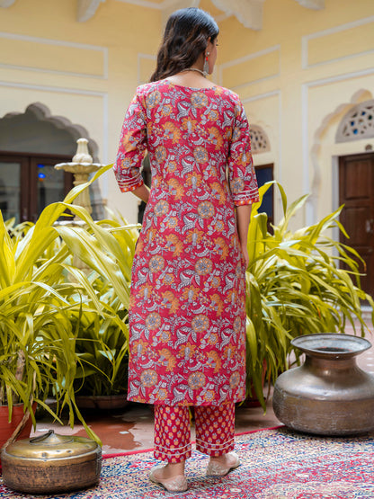 Dhiyona VV Women Cotton Blend Kurta Pant Dupatta Set
