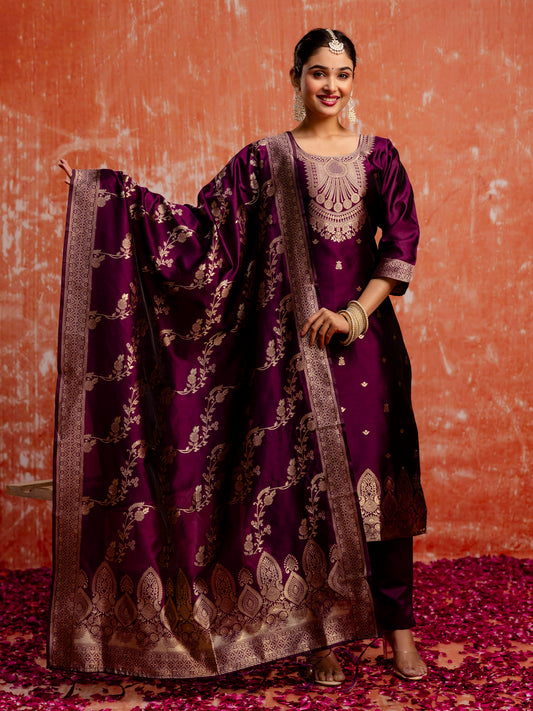 Dhiyona VV Gayatri Premium Kurta Set with Bottom and Dupatta Zari Work Comfortable Stylish
