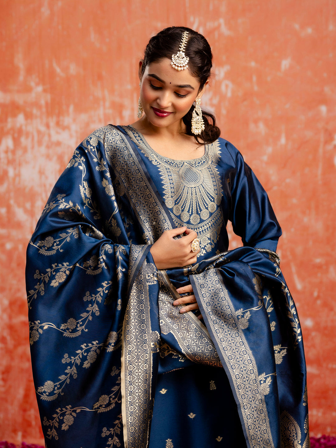 Dhiyona VV Jasleen Premium Kurta Set with Bottom and Dupatta Zari Work Comfortable Stylish