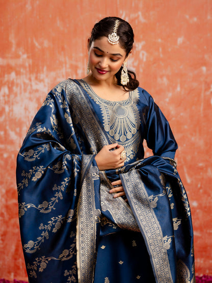 Dhiyona VV Jasleen Premium Kurta Set with Bottom and Dupatta Zari Work Comfortable Stylish