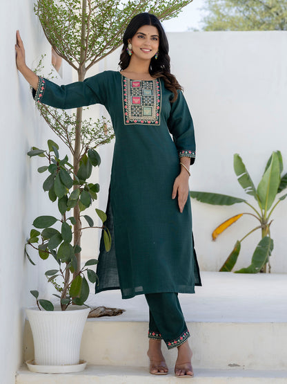 Dhiyona VV Meher Women Kurta and Trousers Pant Sets Cotton Blend