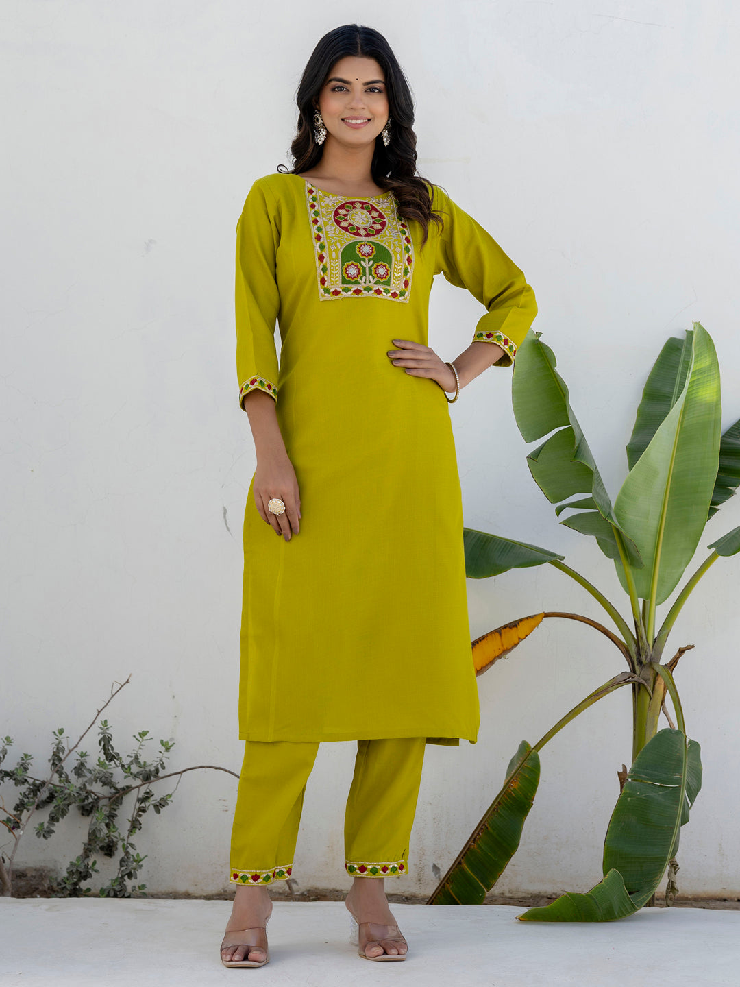 Dhiyona VV Emily Women Kurta and Trousers Pant Sets Cotton Blend