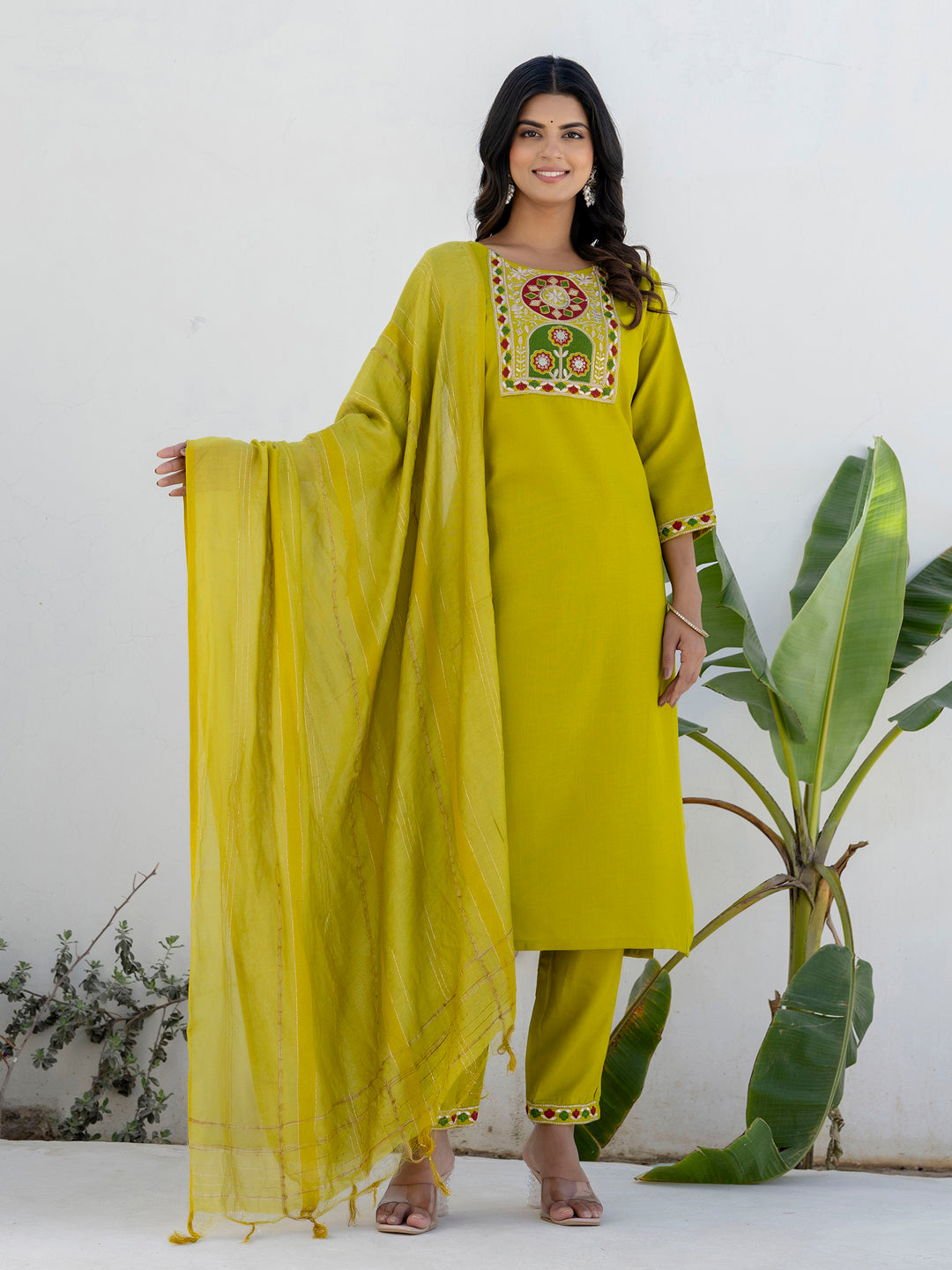 Dhiyona VV Emily Women Kurta and Trousers Pant Sets Cotton Blend