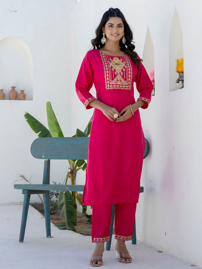 Dhiyona VV Nova Women Kurta and Trousers Pant Sets Cotton Blend
