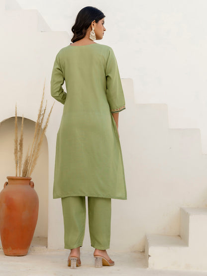 Dhiyona VV Hazel Women Kurta and Trousers Pant Sets Cotton Blend
