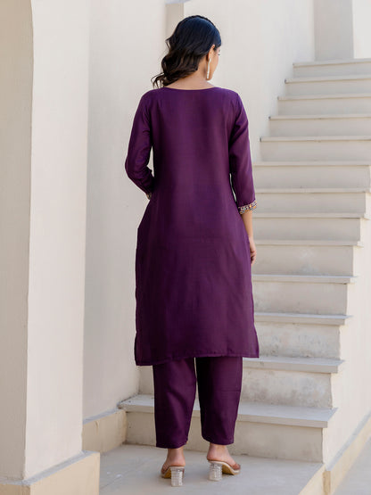 Dhiyona VV Ilina Women Kurta and Trousers Pant Sets Cotton Blend
