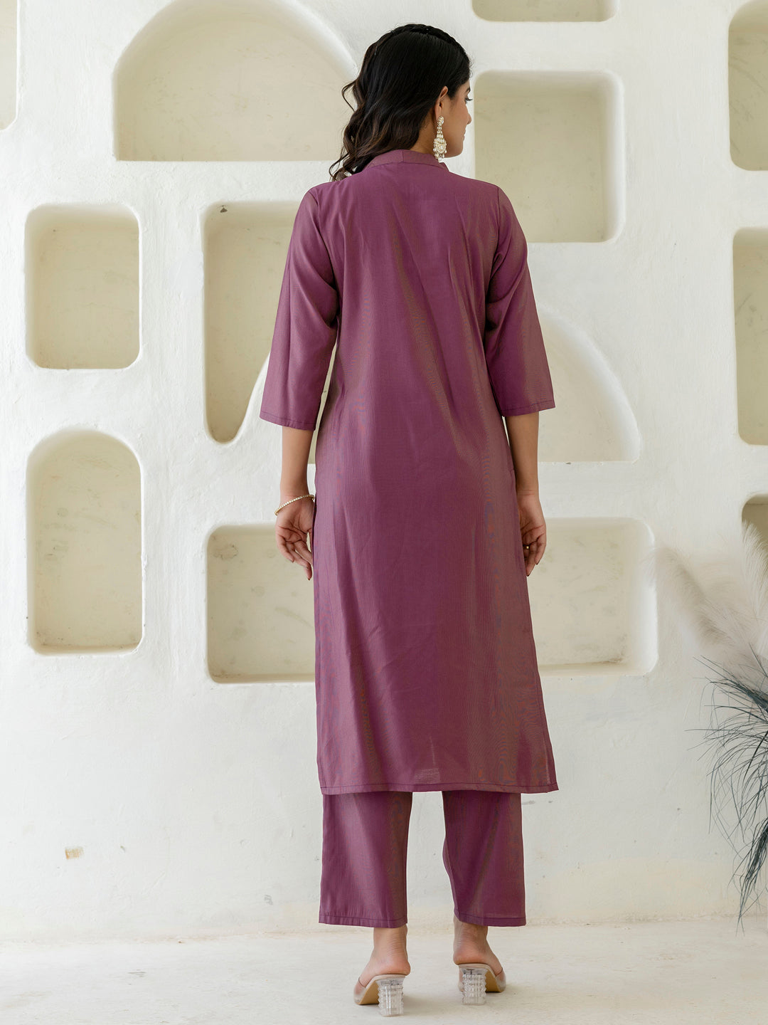 Dhiyona VV Suhani Purple Silk Blend Women Ethnic Suit Sets