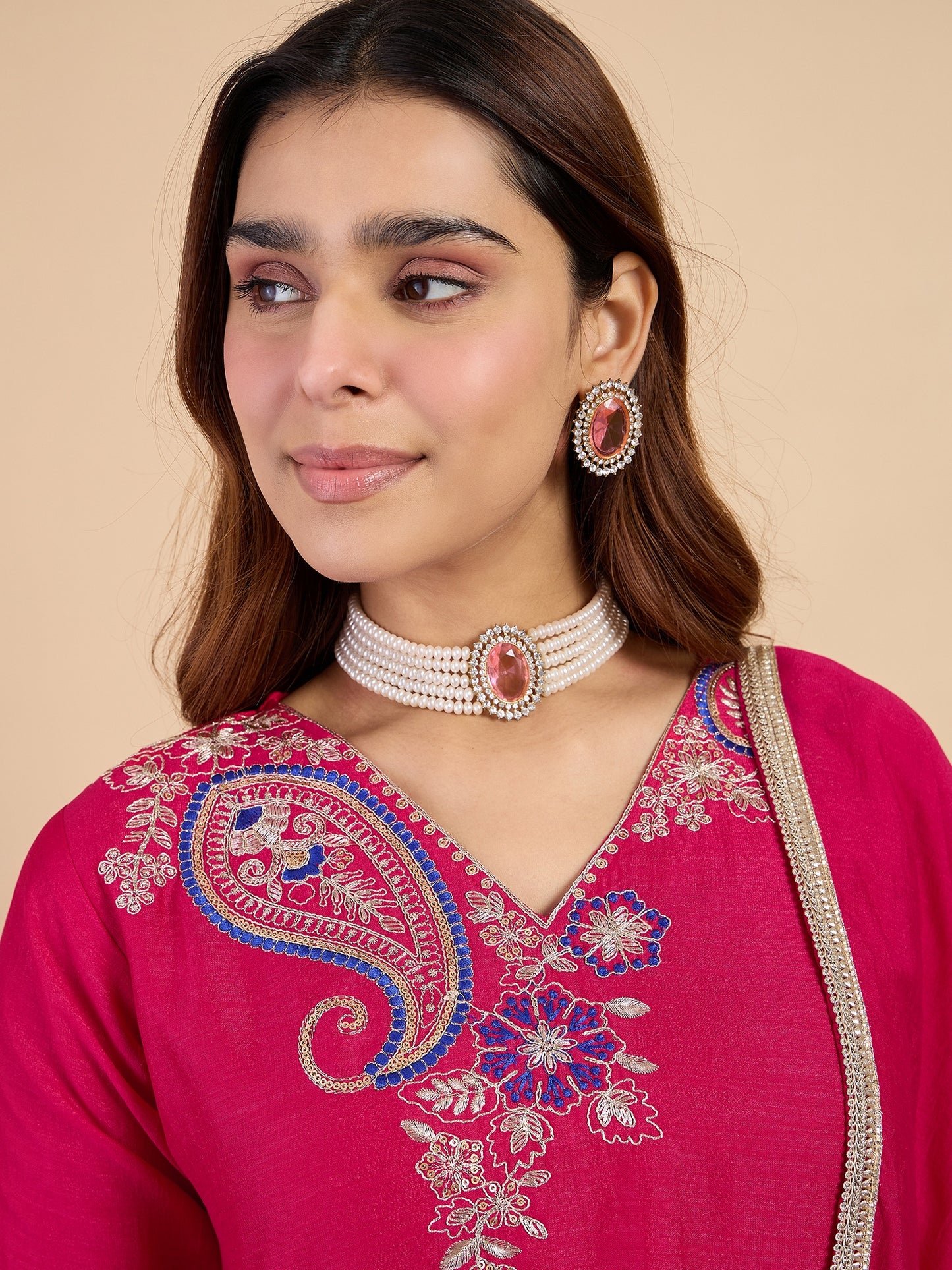Dhiyona VV Rani Fancy Embroidered Kurta Pant Set