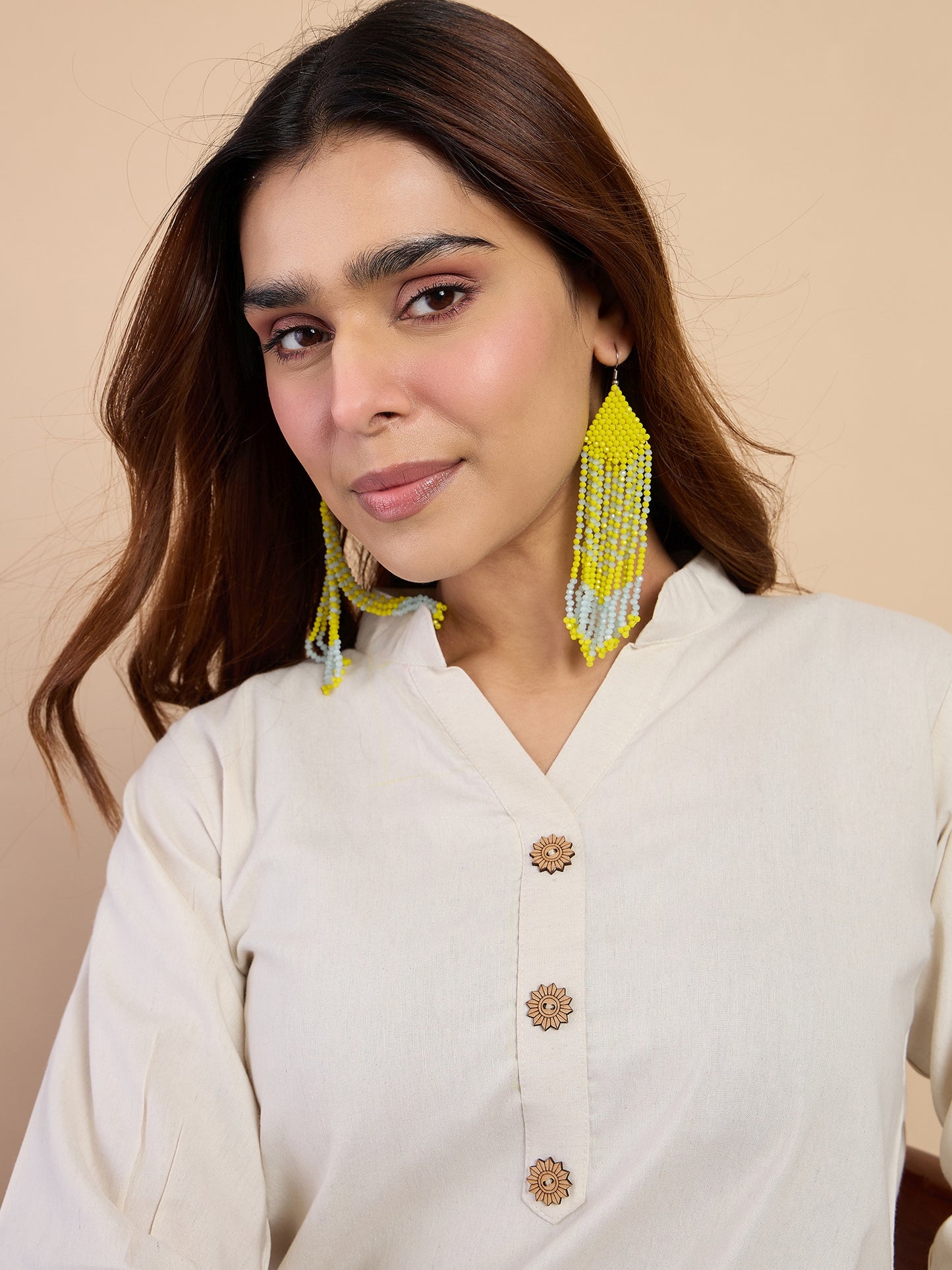 Dhiyona VV Off-white Women's Designer Kurta Pant Set Premium Pattern Collection