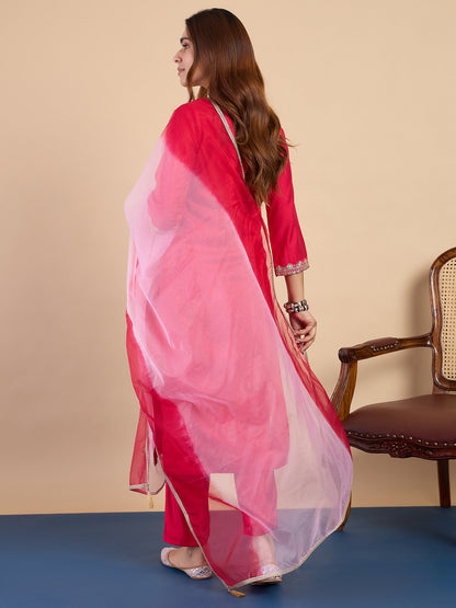 Dhiyona VV Pink Women's Designer Kurta Pant Set Premium Pattern Collection