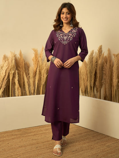 Dhiyona VV Purple Womens Traditional Kurta Pant Set with Dupatta