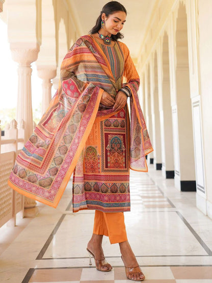 Dhiyona KL Women Ethnic Motifs Printed Kurta with Trousers & Dupatta