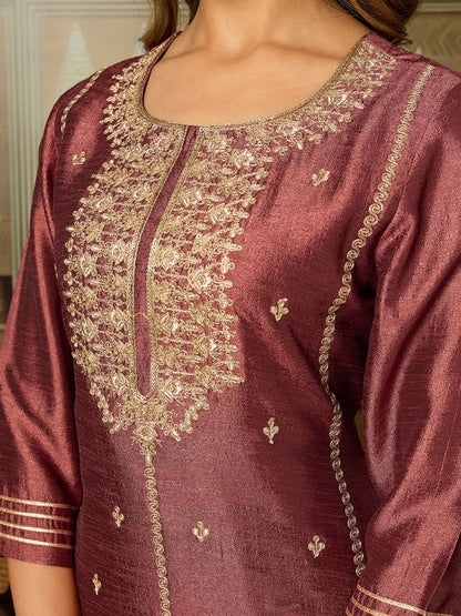 Dhiyona HOP Women Ethnic Motifs Embroidered Kurti with Sharara & Dupatta