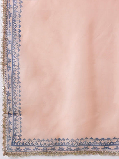 Dhiyona AN Floral Foil Printed Gotta Patti Detail Kurta with Sharara & Dupatta