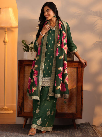 Dhiyona LL Women Ethnic Motifs Printed Kurta with Sharara & Dupatta