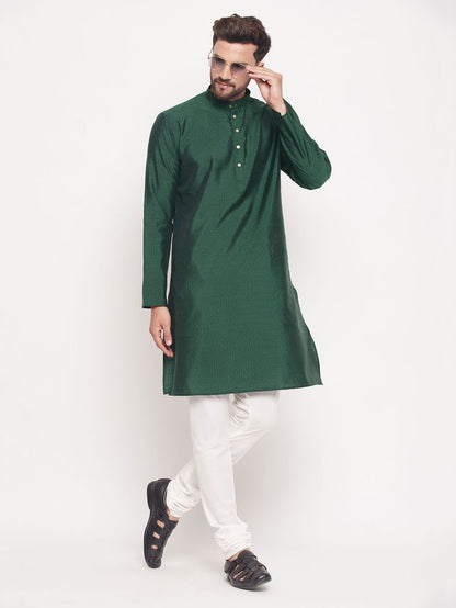 Men's Gold Silk Blend Straight Kurta