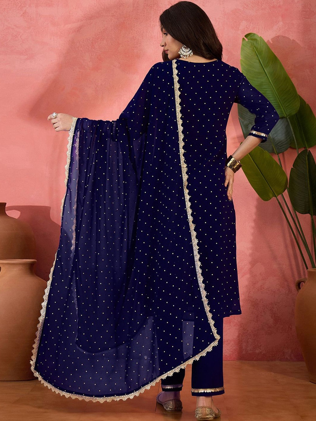 Women Ethnic Motifs Printed Panelled Gotta Patti Kurta Sets