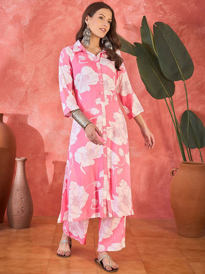 Women Floral Printed Kurta with Palazzo