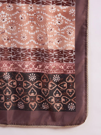 Dhiyona AN Ethnic Motifs Embroidered Sequinned Chanderi Silk Kurta With Sharara & Dupatta