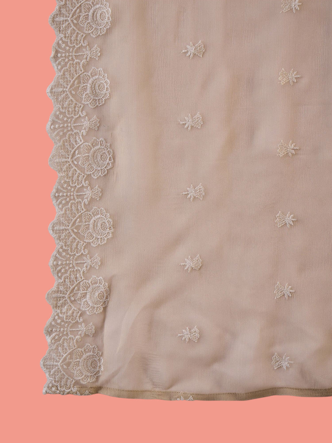 Women Floral Embroidered Cotton Kurta with Palazzo & Dupatta