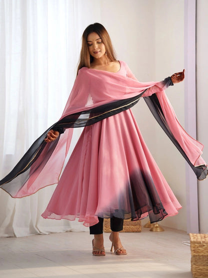 Women Ombre Dyed Regular Kurta with Trousers & With Dupatta