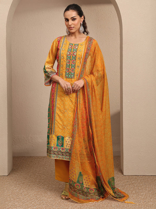 Women Ethnic Motifs Printed Regular Mirror Work Kurta with Trousers & With Dupatta