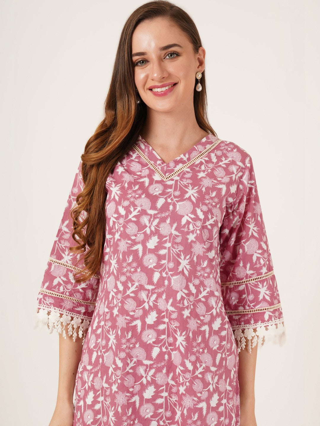 Women Floral Printed Regular Pure Cotton Kurta with Palazzos