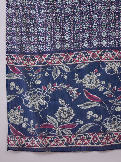 Printed Pure Cotton Mandarin Collar Kurta & Trousers Kurta Sets