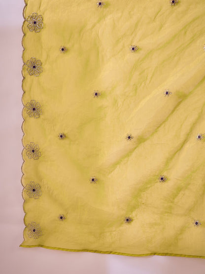 Dhiyona SN Embroidered Kurta & Palazzos With Dupatta