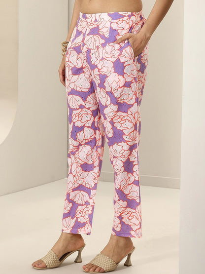 Women Floral Printed Regular Kurta with Trousers