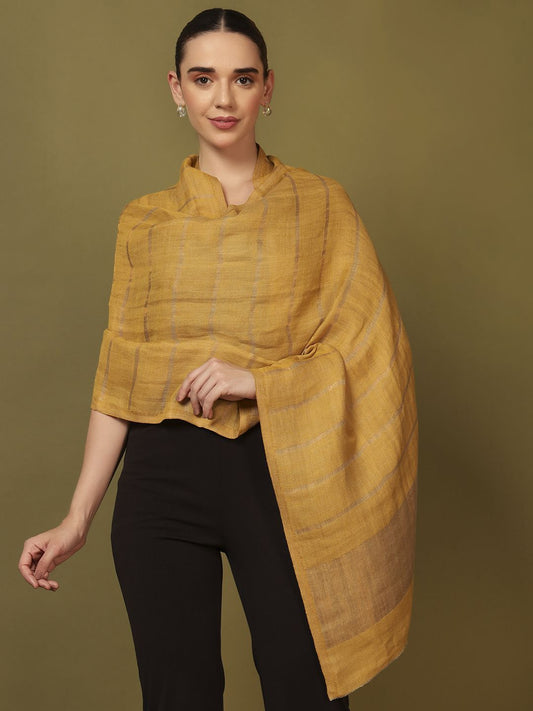 Dhiyona PA Reversible Gulzarim Fine Wool Checked Woven Design Shawl