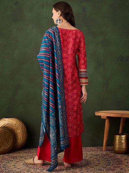 Dhiyona SN Embroidered Kurta & Palazzo With Dupatta