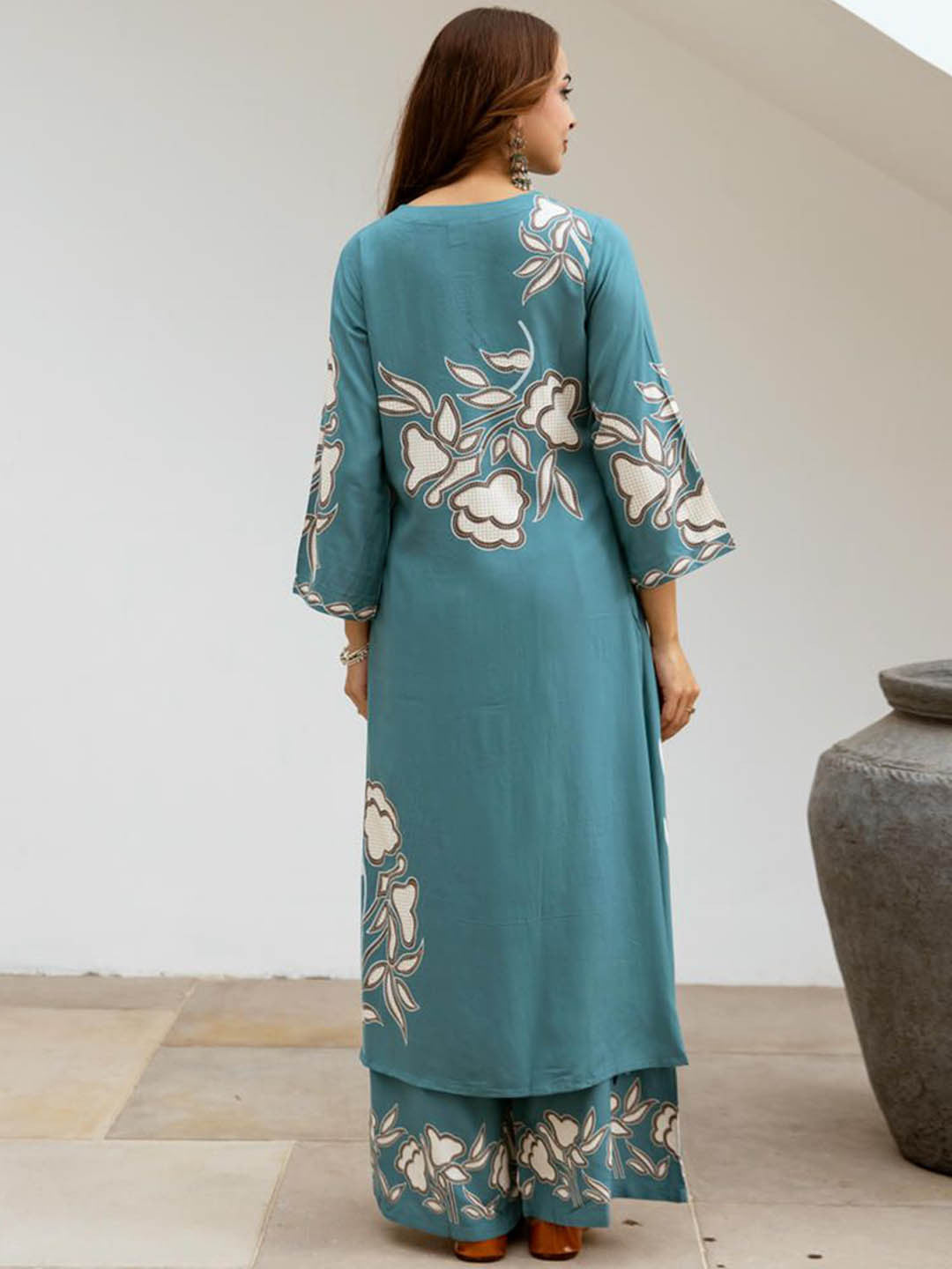 Women Floral Printed Kurta with Palazzo