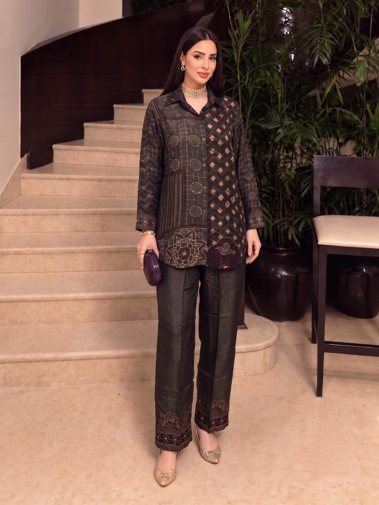 Wespret Slate Work Printed Premium Co-Ord Set