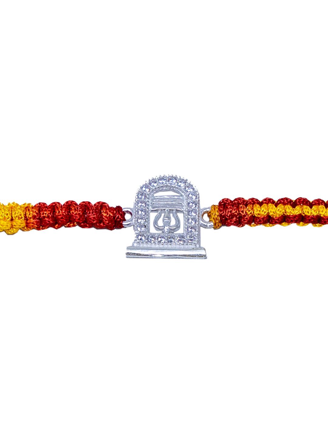 Dhiyona 925 Sterling Silver Rakhi With Roli Chawal Plate & Potli