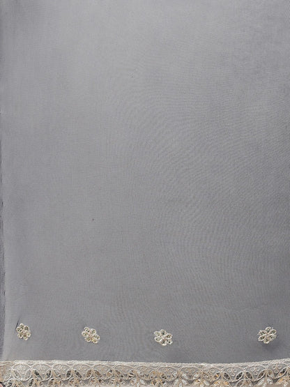 Dhiyona KL Women Ethnic Motifs Embroidered Regular Velvet Kurta with Trousers & Dupatta