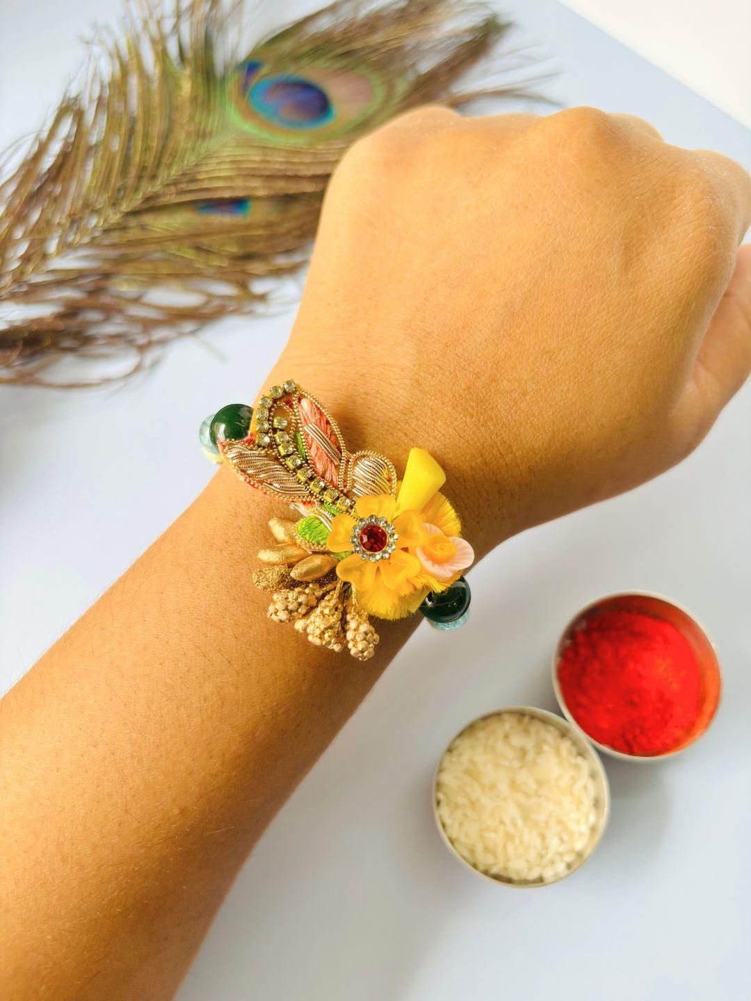 Dhiyona Unisex Set of 2 Wraparound Rakhi