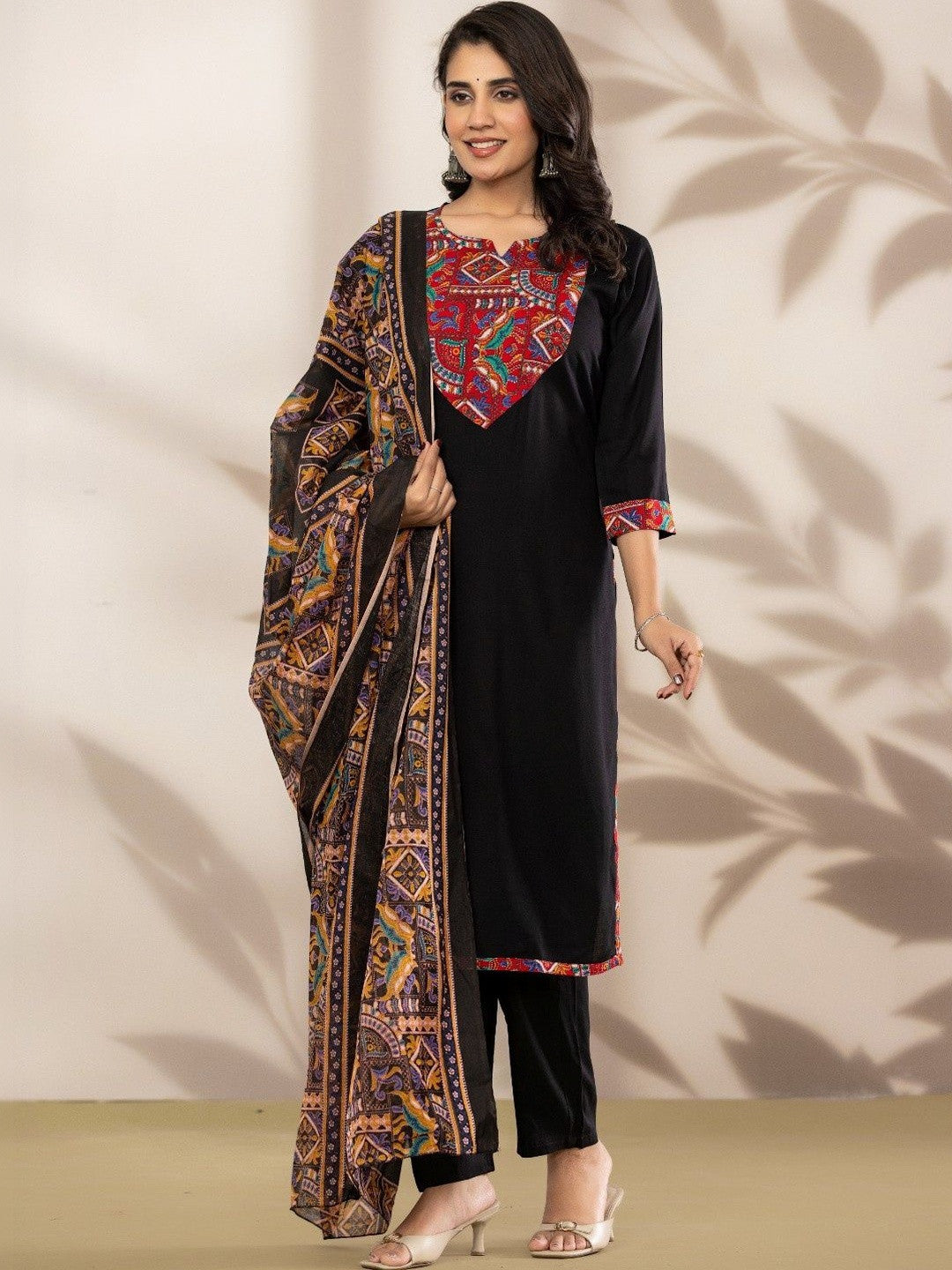 Women Ethnic Motifs Printed Regular Pure Cotton Kurta with Trousers & With Dupatta