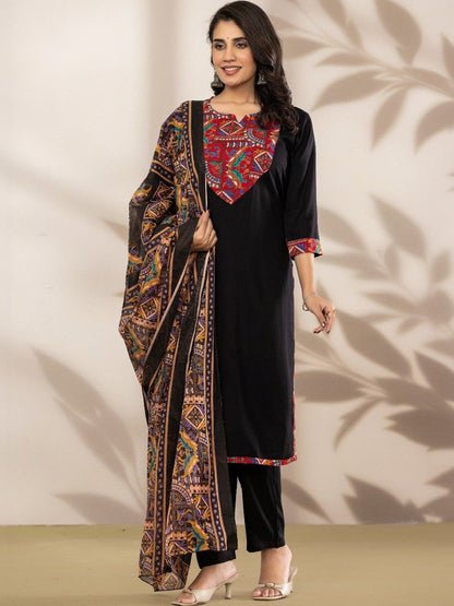 Women Ethnic Motifs Printed Regular Pure Cotton Kurta with Trousers & With Dupatta