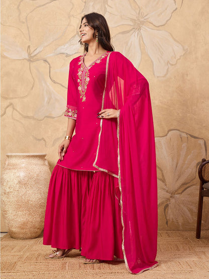 Dhiyona HOP Embroidered Sharara Set With Dupatta