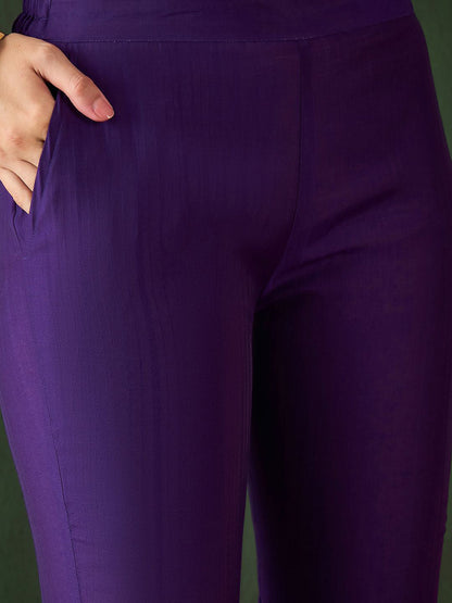Women Embroidered A-Line Kurta Trousers & Dupatta