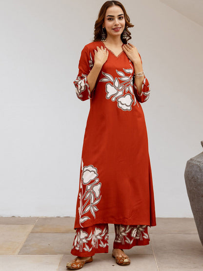 Women Floral Printed Kurta with Palazzo