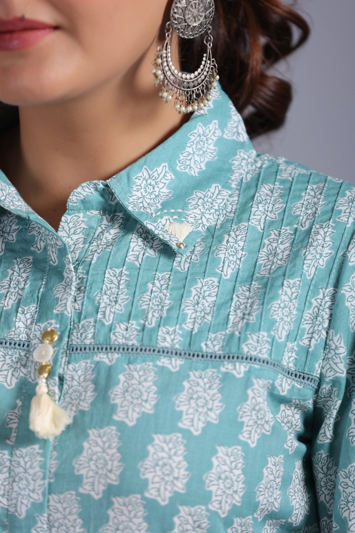 Ishani Softblue Cotton Kurta Pant Set