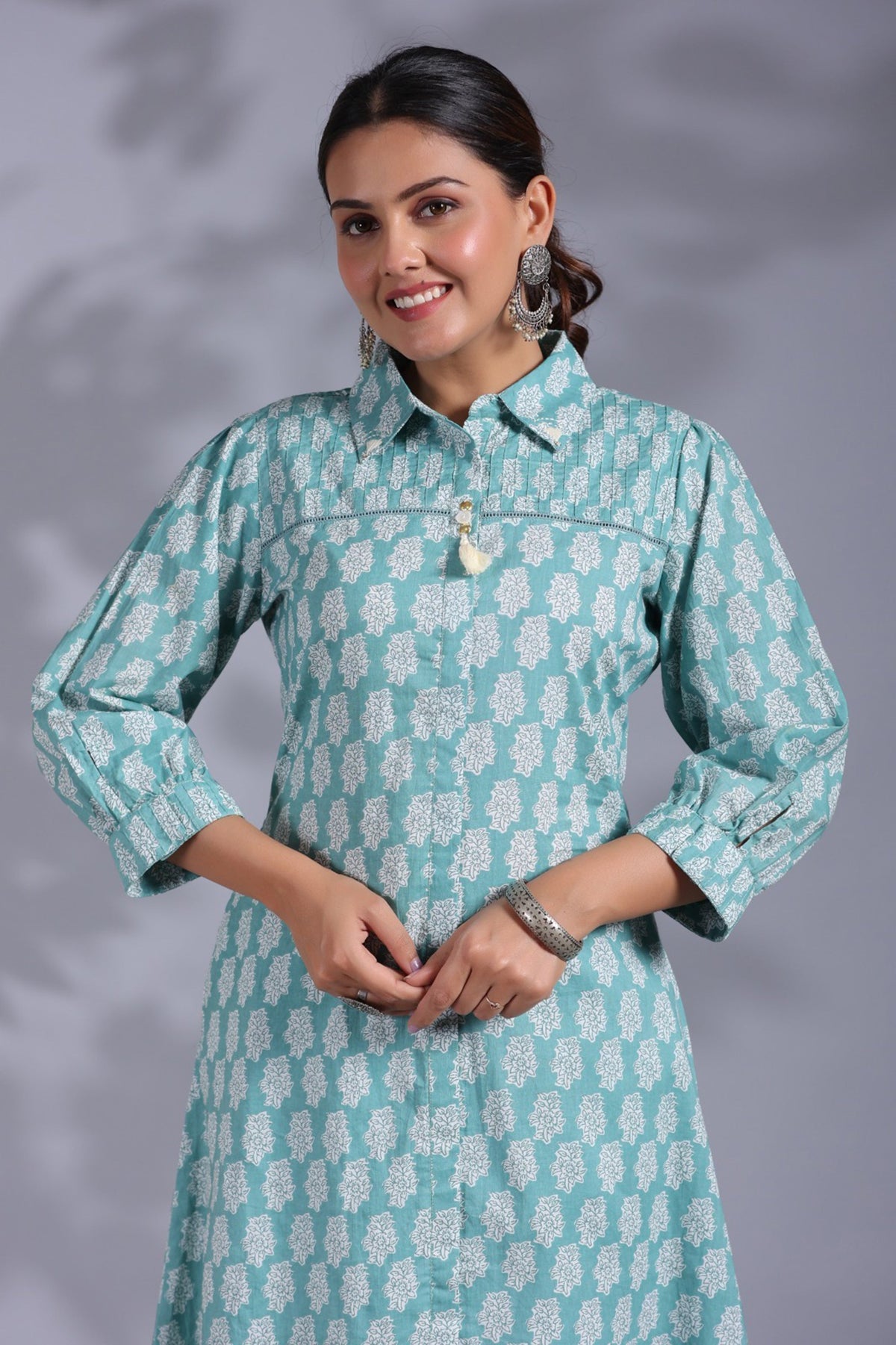 Ishani Softblue Cotton Kurta Pant Set