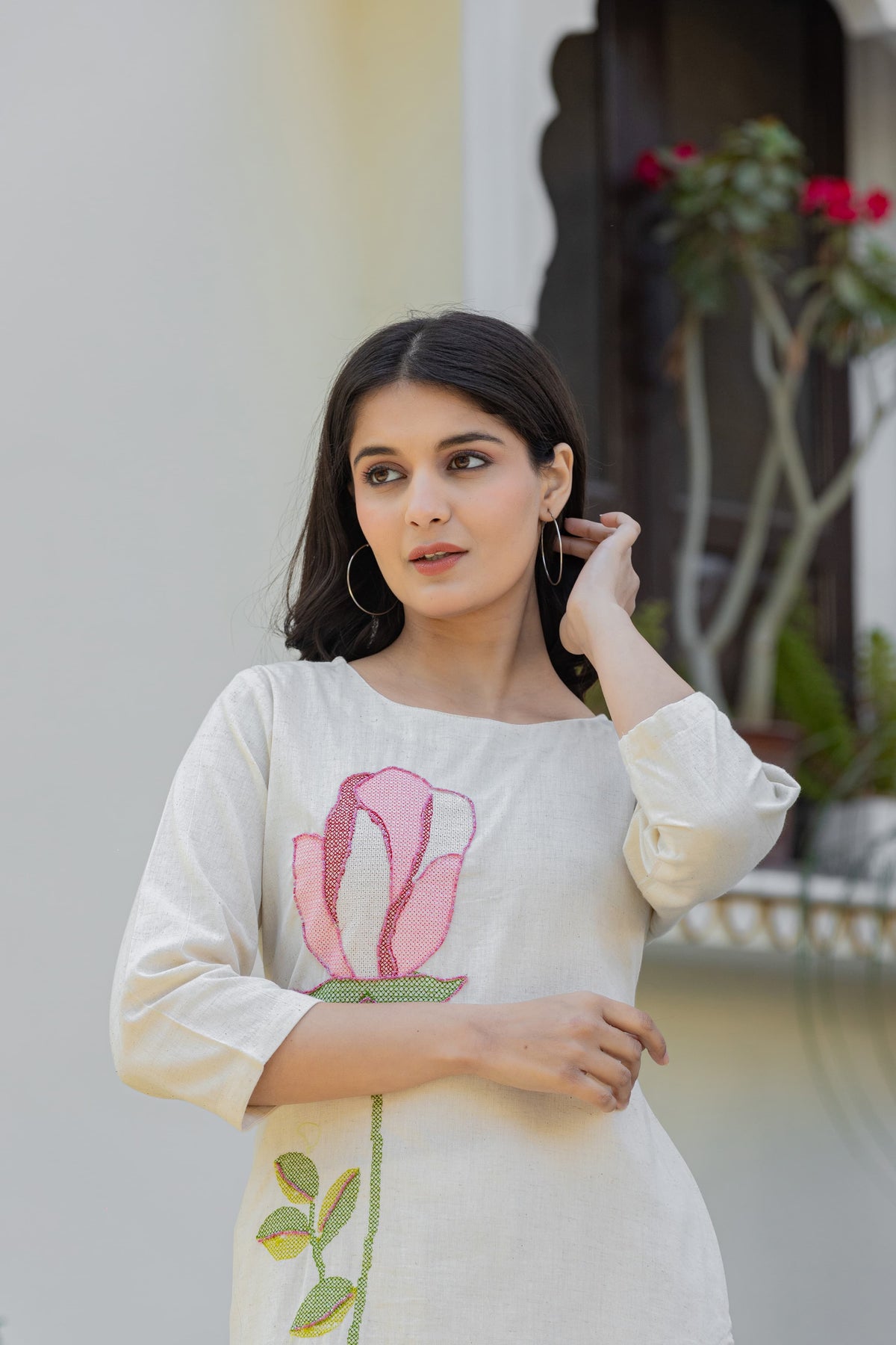 Bodhi Angel Embroidery Cotton Kurta Set
