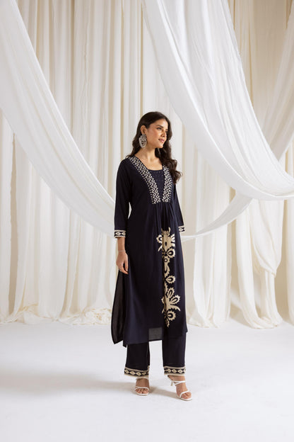Rasna Azure Kurta Pant Set