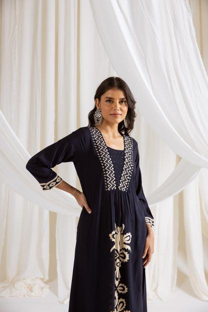 Rasna Azure Kurta Pant Set