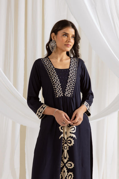 Rasna Azure Kurta Pant Set