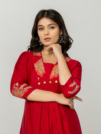 SNEHA CRIMSON KURTA PANT SET